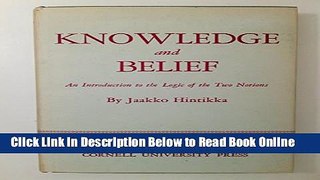 Read Knowledge and Belief: An Introduction to the Logic of the Two Notions (Contemporary