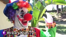 World's Biggest CLOWN Surprise Egg! PRANKS + Toy Hunt. Balloon Animals n' Batman Bucket HobbyKidsTV_4