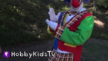 World's Biggest CLOWN Surprise Egg! PRANKS + Toy Hunt. Balloon Animals n' Batman Bucket HobbyKidsTV_14