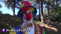 World's Biggest CLOWN Surprise Egg! PRANKS + Toy Hunt. Balloon Animals n' Batman Bucket HobbyKidsTV_15