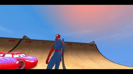 New Spiderman vs 25 Disney Custom Spider McQueen Cars w- Children Nursery Rhyme with Action_2