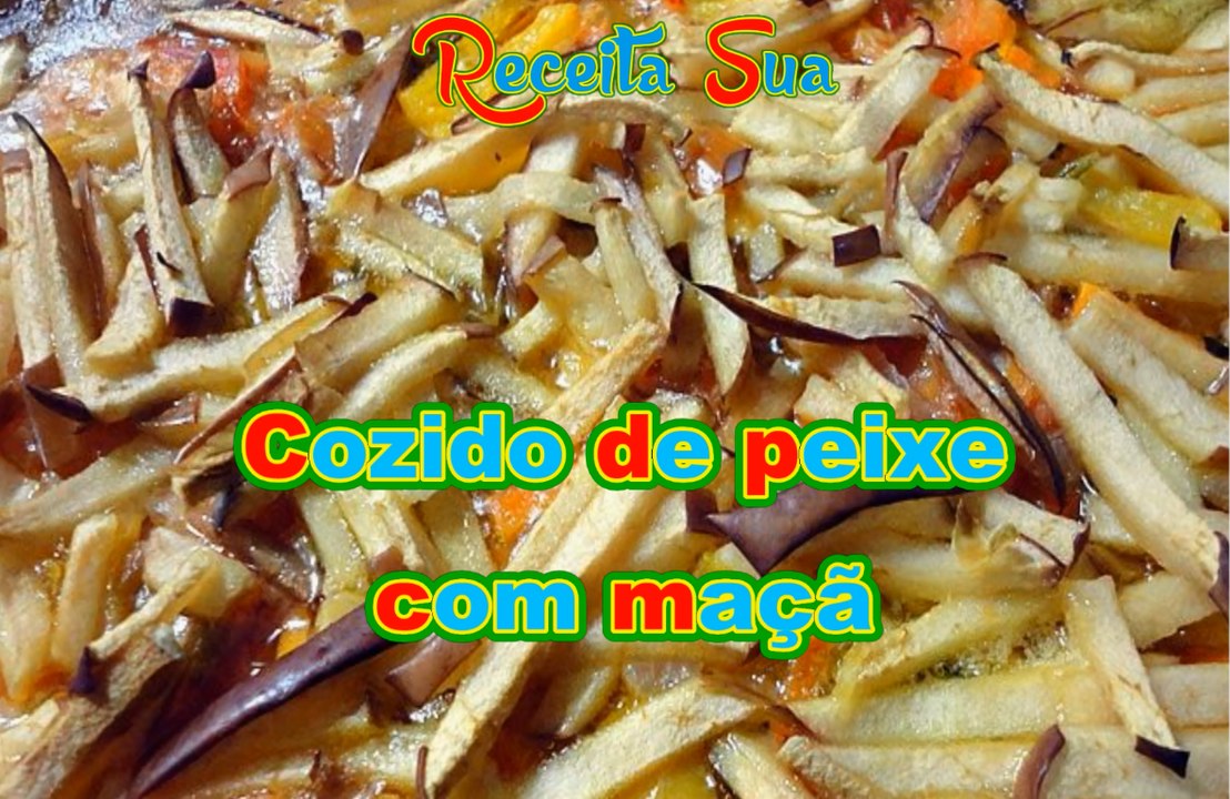 Cozido de peixe com maçã.