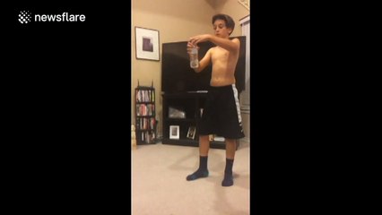 'Water bottle challenge' fail