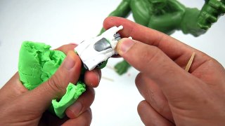Play Doh ICE CREAM for HULK w- Surprise eggs! Lightning McQueen Cars Batman Toys Playdough Colors