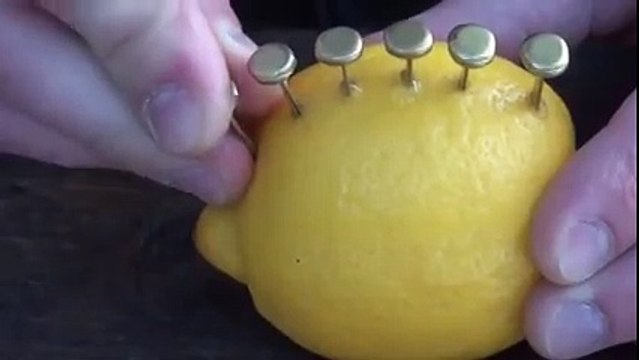 Он воткнул в лимон гвозди и кнопки. Через несколько минут произошло нечто потрясающее!