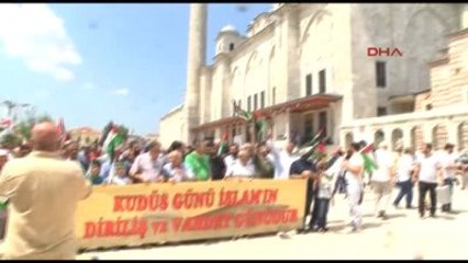 Dünya Kudüs Günü" Yürüyüşünde ABD ve İsrail Bayrakları Yakıldı
