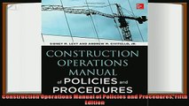 different   Construction Operations Manual of Policies and Procedures Fifth Edition