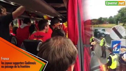 France - les joyeux supporters Gedinnois au passage de la frontière
