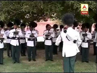 Preparation at Rashtrapati Bhawan for the oath taking ceremony of Pranab Mukherjee