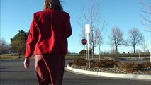 02-26-11 Red Sport Coat, Black Satin Blouse and Red Leather Pencil Skirt  2.mp4