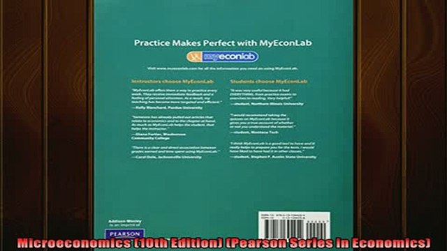 For you Microeconomics 10th Edition Pearson Series in Economics