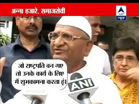 Anna congratulates President Pranab Mukherjee