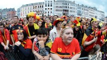 Ambiance sur la Place de Mons pour le match Belgique-Pays de Galles