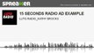 15 SECONDS RADIO AD EXAMPLE (made with Spreaker)