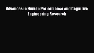Download Advances in Human Performance and Cognitive Engineering Research Ebook Online