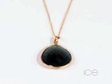 29 CARAT GREEN ONYX 22K YELLOW GOLD PLATED STERLING SILVER PENDANT W/CHAIN