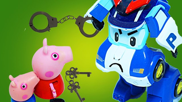 Свинка Пеппа и Поли робокар Зомби обокрали кафе Свинка Пеппа и Джордж в тюрьме Мультик с игрушками