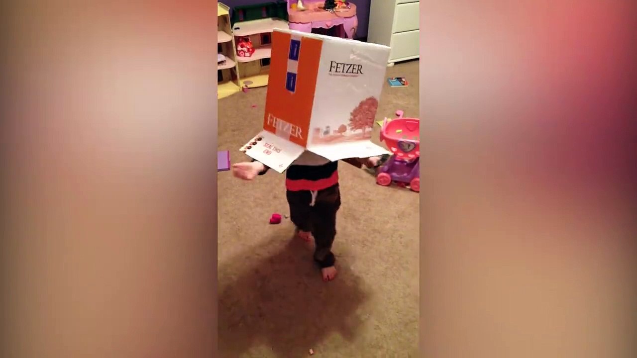 Cette fillette s'amuse avec un carton et c'est...
