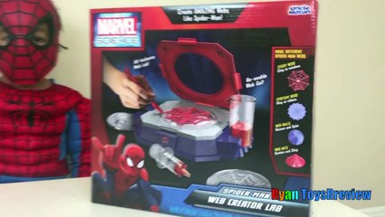 Marvel Science Spider Man Web Creator Lab Kids Video Ryan ToysReview