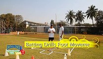 Cricket Practice Batting Drills foot moves.