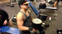 15 Year Old Bodybuilder Albert Martinez hits 100lbs on Dumbbell Press