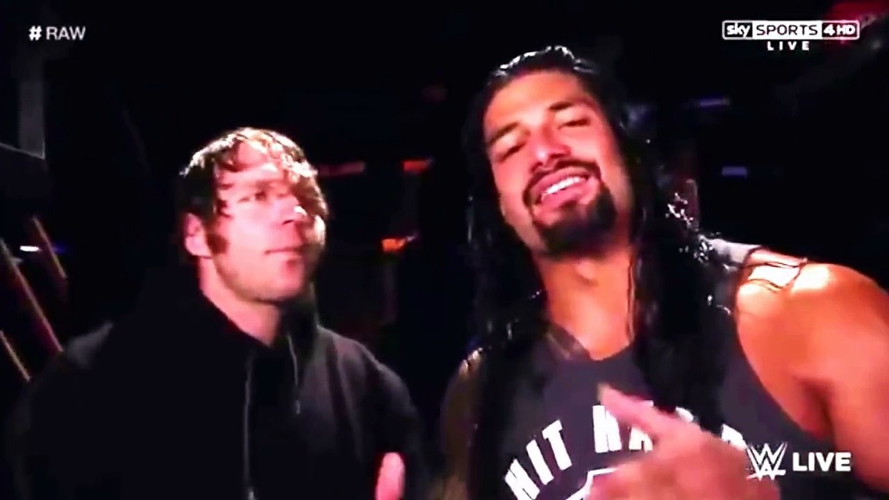 WWE RAW 8-10-15 Dean Ambrose and Roman Reigns backstage segment