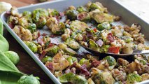 Roasted Brussel Sprouts with Bacon & Cauliflower