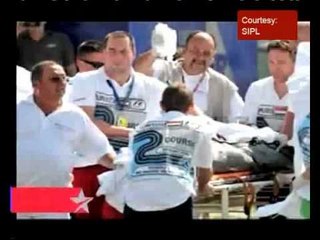 Ferrari driver Felipe Massa in a horrible crash