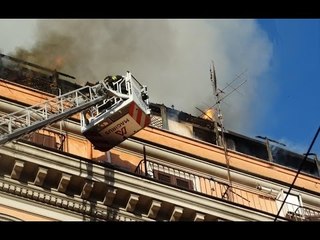 Roma - Incendio su terrazzo all'Esquilino (28.06.16)