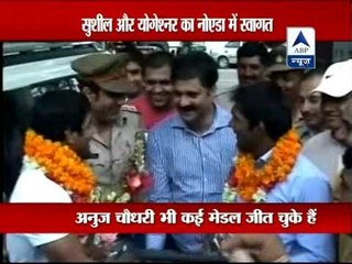 Noida Police gives warm welcome to Sushil Kumar and Yogeshwar Dutt