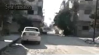 Al Assad's destroying everything in Baba Amr Homs Syria 25 02 2012 mp4