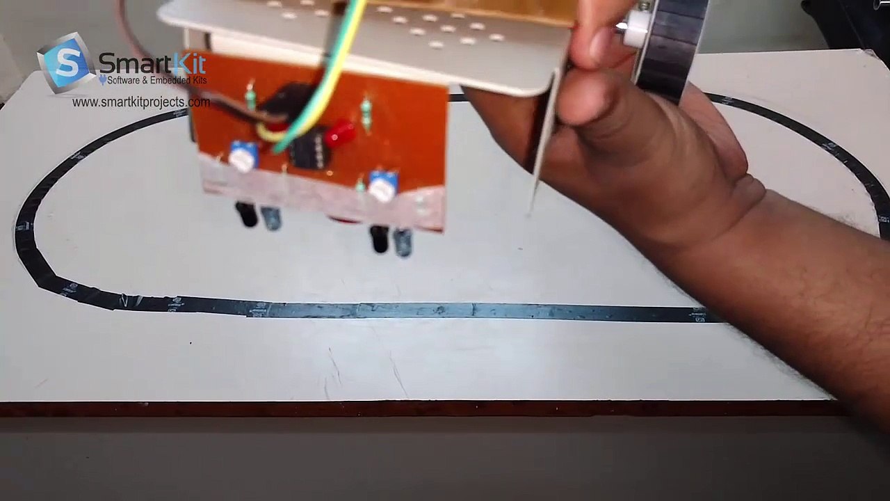 Line following robotic vehicle using PIC 16F877A