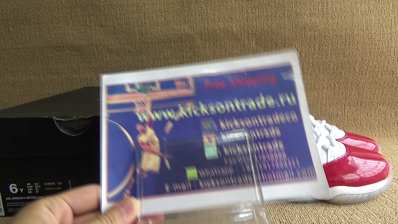 Authentic Air Jordan 11 Low White&Red GS Review from www.kicksontrade.ru