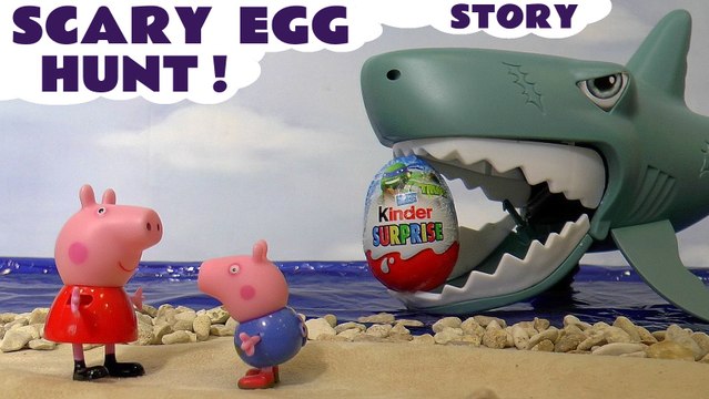 SCARY EGG HUNT - Join Peppa Pig and her friends as they try to find Kinder Surprise Eggs, Featuring Thomas and Friends, a Shark, a Piranha, a Ghost, a Dragon, TMNT, Star Wars, Lightning McQueen from Disney Cars, Frozen, and many more family fun toys
