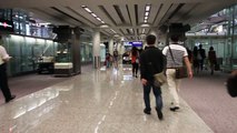 Thai Airways buggy ride to passport control at Hong Kong International Airport
