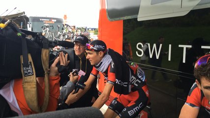 A l'arrière de la ligne d'arrivée du Tour