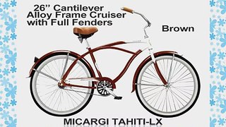 Men's Tahiti LX 26 Beach Cruiser Aluminum Frame Coaster Brake Single -Sp Three Piece Crank