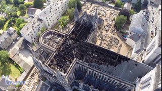 Basilique Saint Donatien vue par drone (incendie du 15 juin)