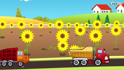 ✔ Truck and Garbage Truck harvesting and building Warehouse / Car Cartoon for kids / 1 Series ✔