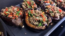Stuffed Eggplants/ Aubergine قوارب الباذنجان المحشي باللحم