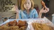 Popeyes Chicken + Fish Sticks + Cajun Fries + BWW Sauce [Mukbang/ASMR/Eating Channel]