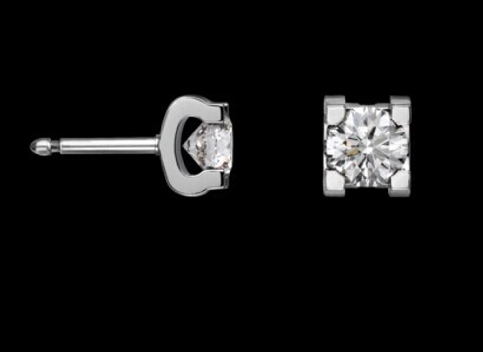 Cartier C de earrings Pink GoldWhite GoldYellow Gold with Diamonds