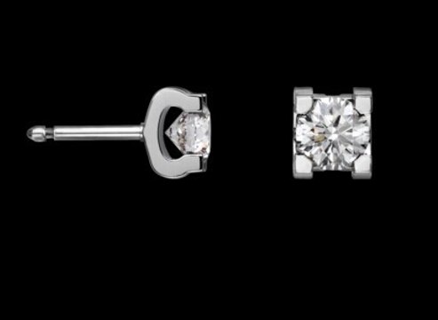 Cartier C de earrings Pink GoldWhite GoldYellow Gold with Diamonds