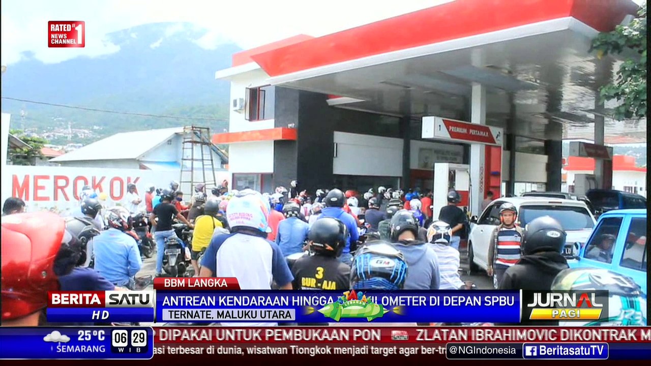 Kendaraan Mengular 2 Kilometer Antre di SPBU Ternate