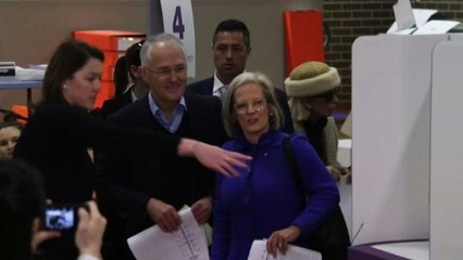 Australian Pm Tumbull cast his vote in natiiional election