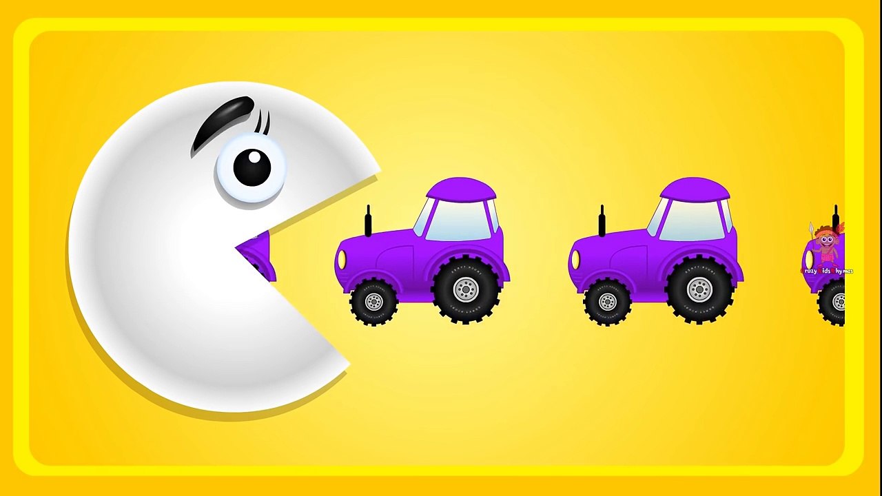Pacman Vs Trucks | Fun Learning Colors, Teach Colors Video | Learn Colors Along with Cartoon Pacman