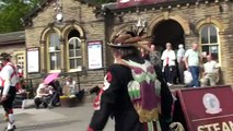 Oakworth Village Morris Men at Haworth Railway Station 25 April 2011