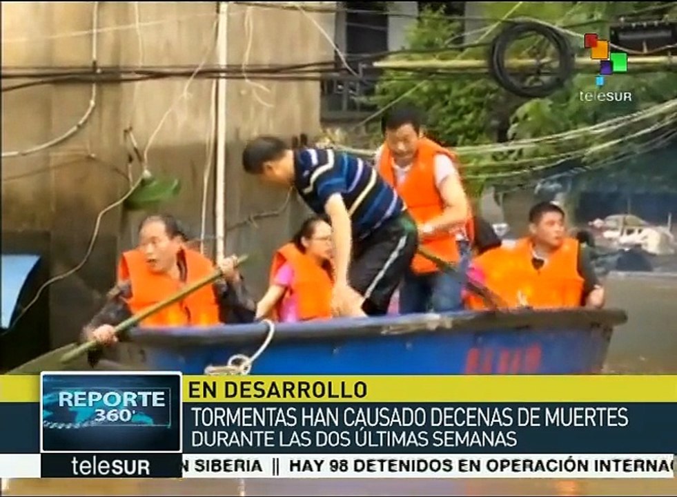 China, en alerta naranja por fuertes tormentas