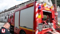 Exercice incendie à l église de la ferté-bernard : les sapeurs-pompiers dans le feu de l action