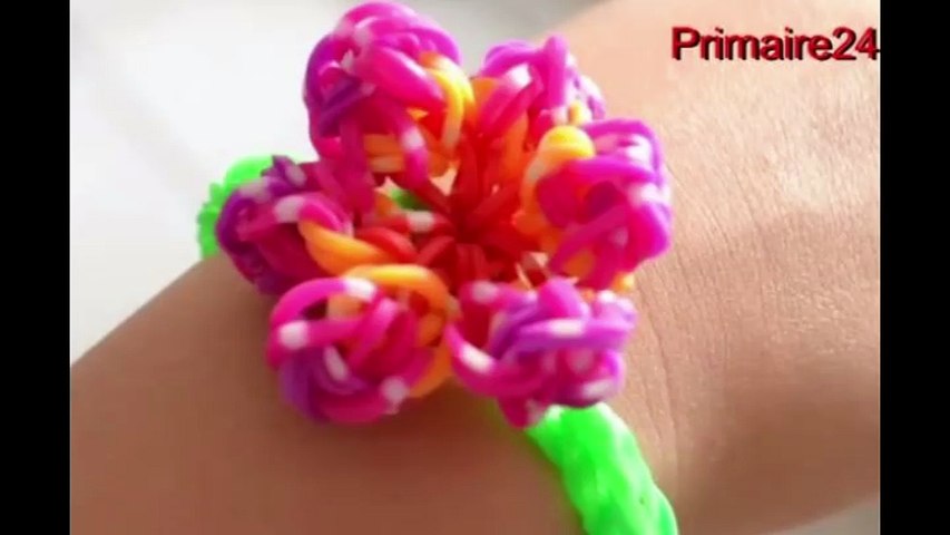 Loom band sale flower bracelet easy